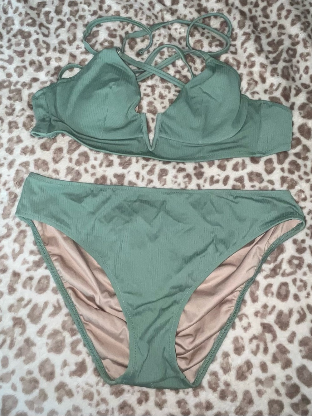 Olive Green Bikini Set